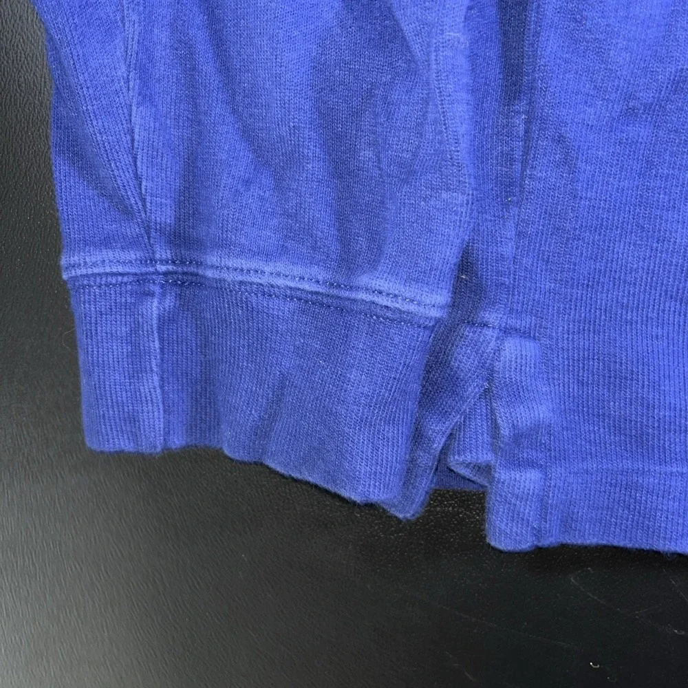 Ralph Lauren Polo Sweater Mens L Large Blue Estate Rib Flesh Pony  1/4 Zip